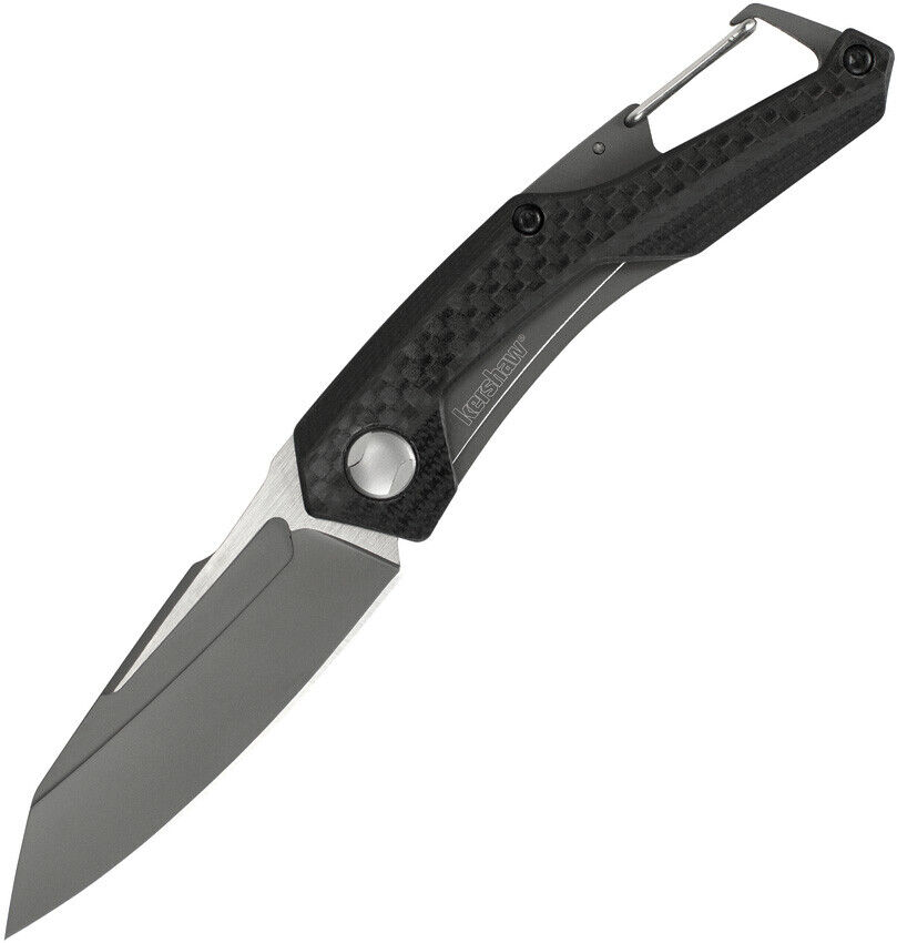 Kershaw Reverb Framelock Gray Black Folding Knife Built In Carabiner Clip 1220