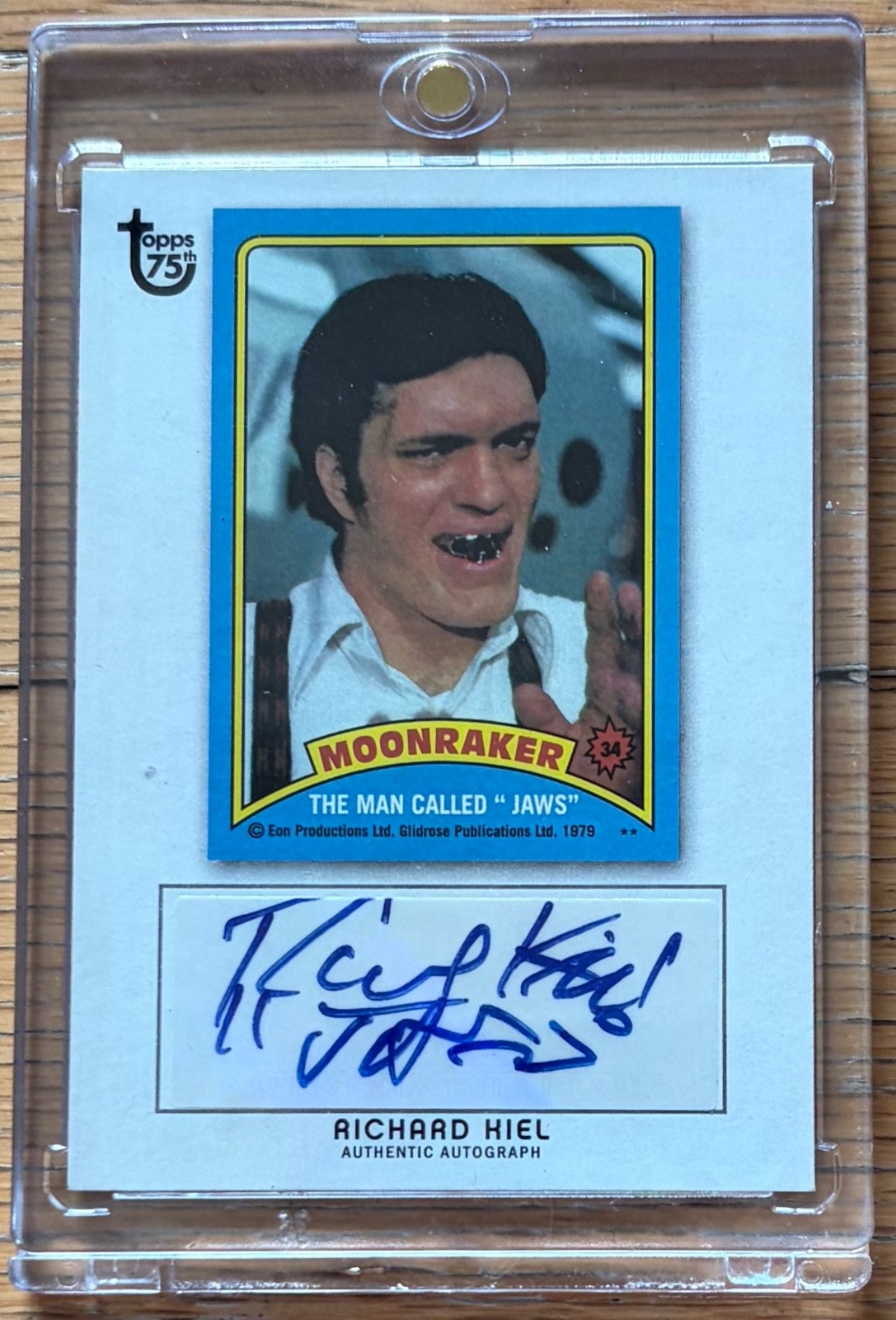2013 TOPPS 75TH ANNIVERSARY #NNO RICHARD KIEL AUTO  Moonraker