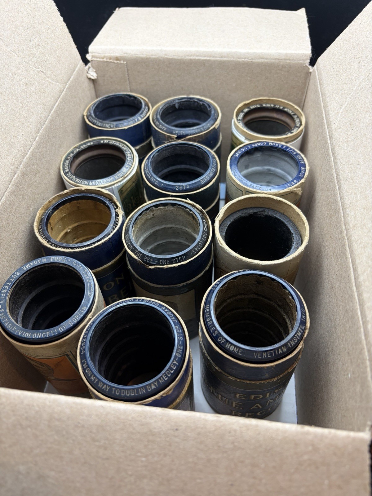 Antique Edison Phonograph Cylinder Records Lot Vintage  Amberol Music Rolls