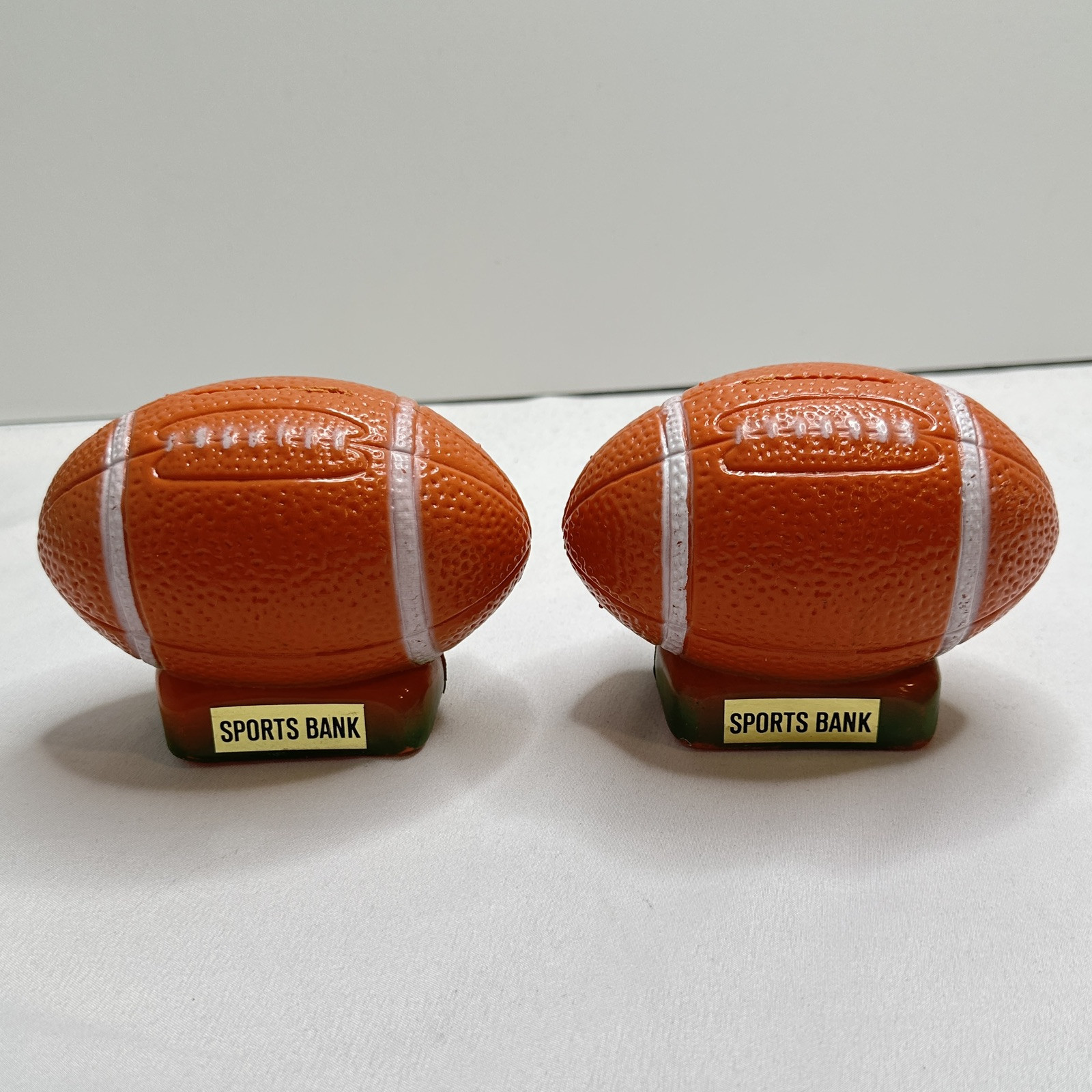 2 New Vintage 1970s 1960s Football Plastic Coin Sports Bank NOS