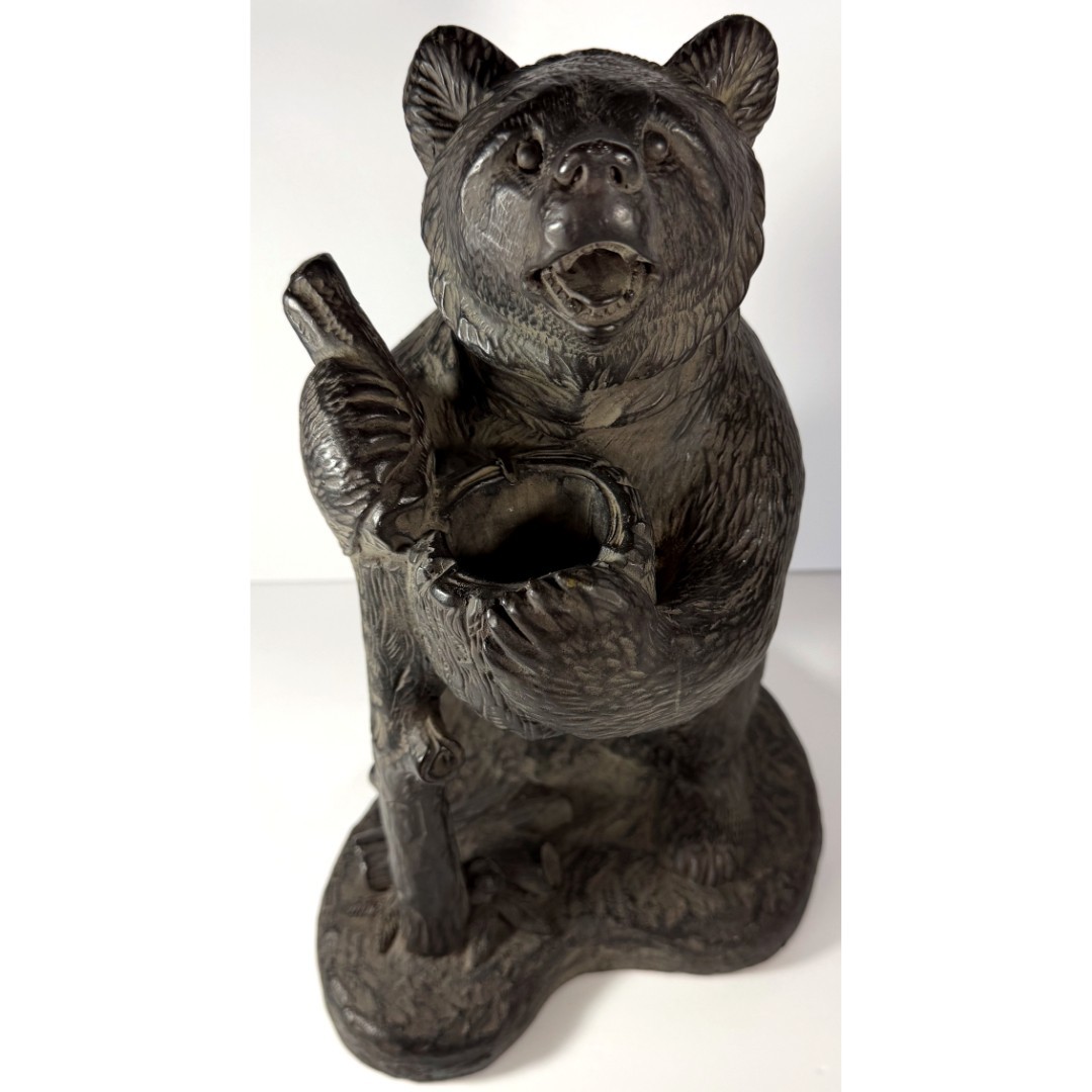 Vintage Bear Figurine with Bucket | Rustic Cabin Lodge Decor | Milano Designs