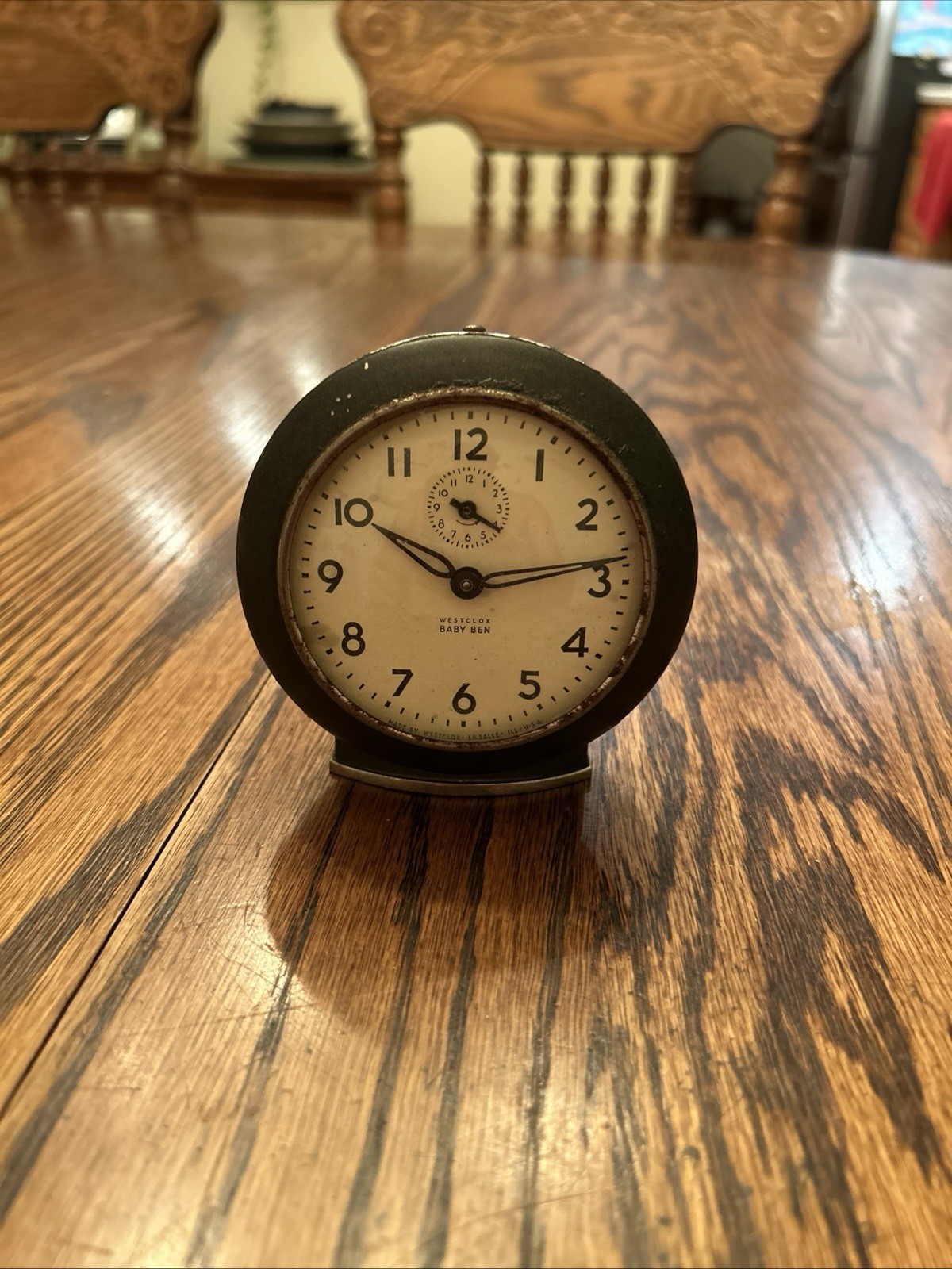 Vintage WESTLOCX  Baby Ben Alarm Desk Travel Analog Metal Clock LaSalle Ill USA