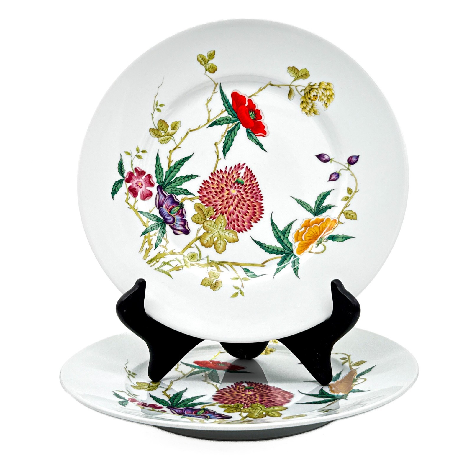 Raynaud Ceralene Dioraflor Mioraflor Limoges Dinner Plates 10.75 in Set of 2