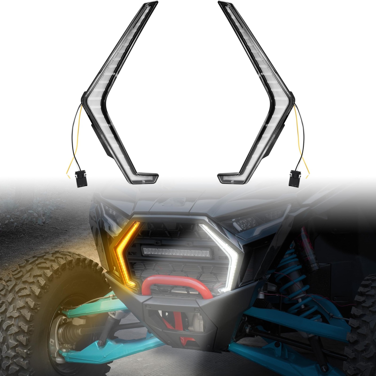 SAUTVS LED Grille Accent Fang Lights for 2025 2026 Polaris RZR PRO XP/R/S Acc...