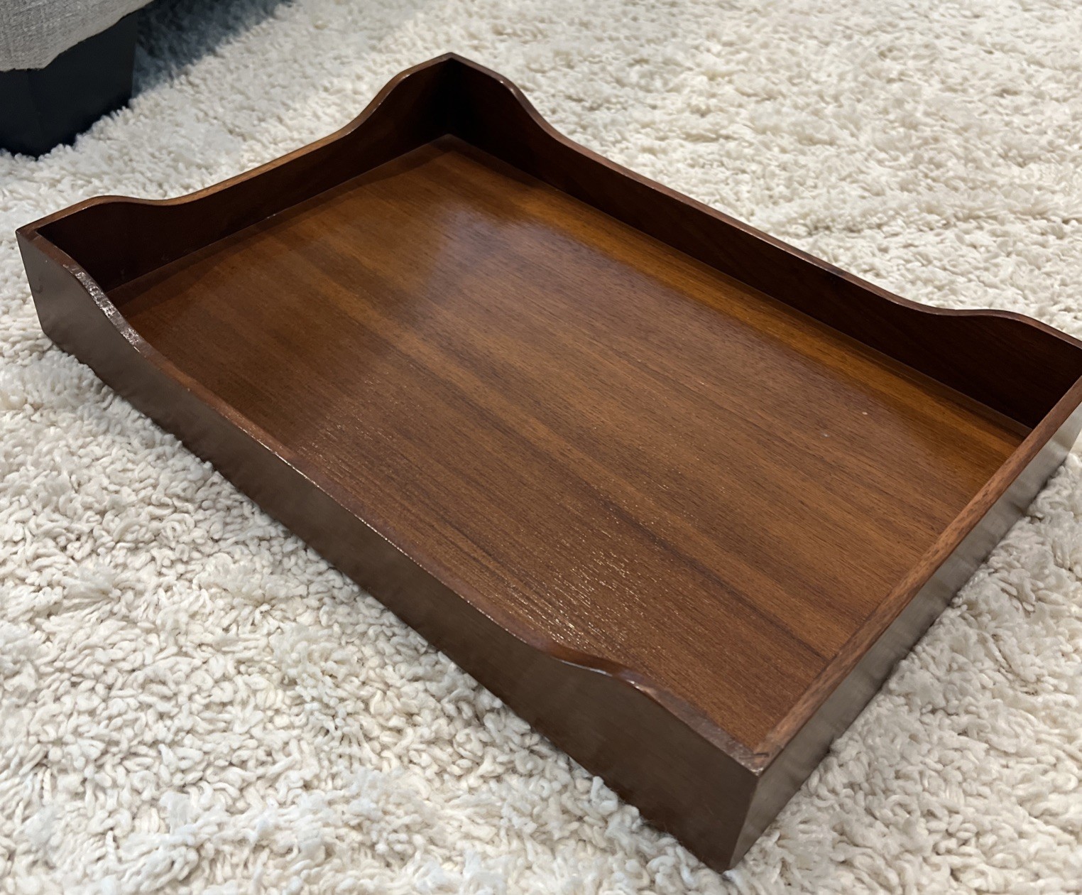 Nucraft Furniture Co Grand Rapids Michigan Letter Business Wooden Tray Vintage