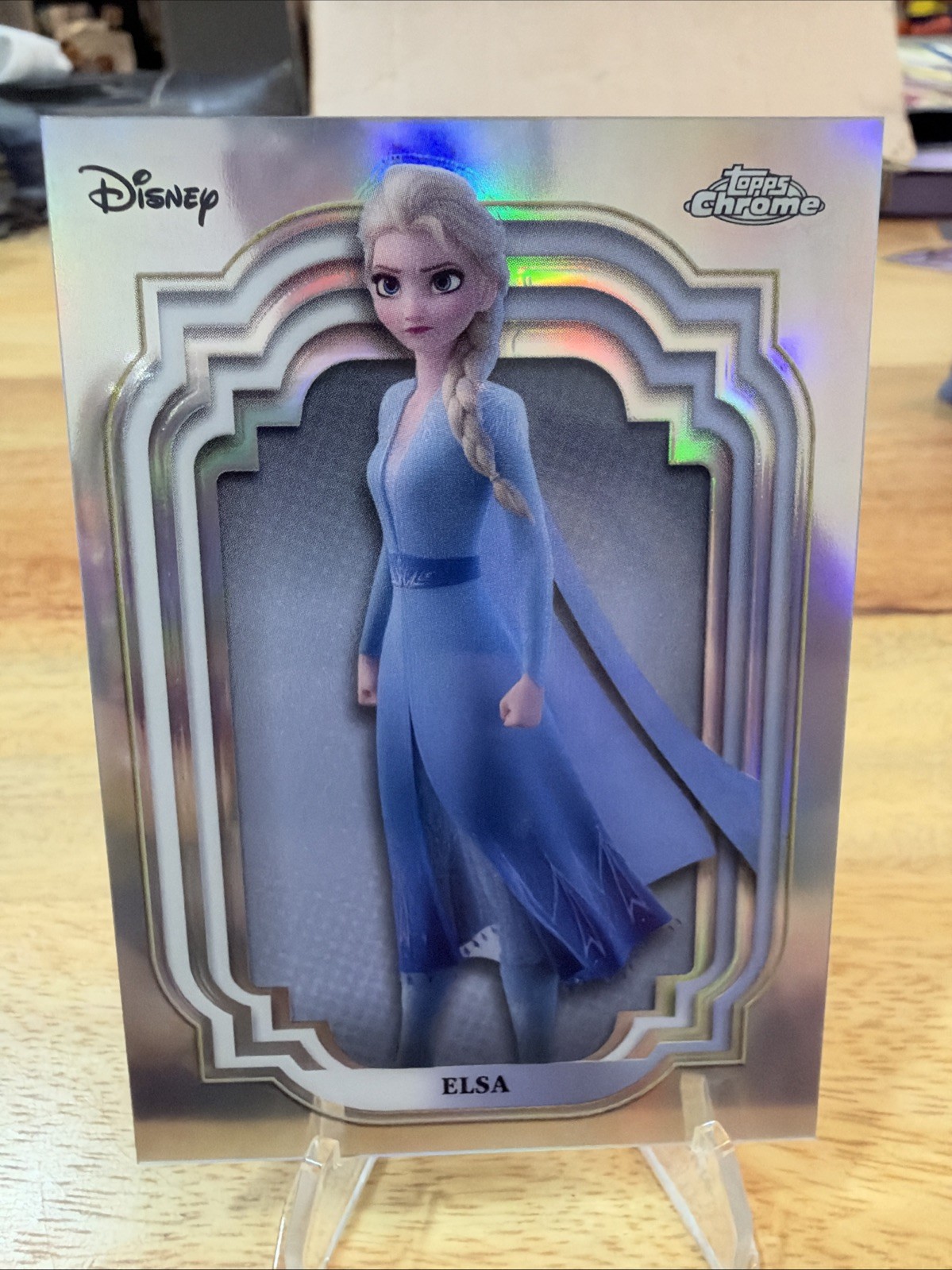 Topps 2024 Chrome Disney Elsa Refractor Card