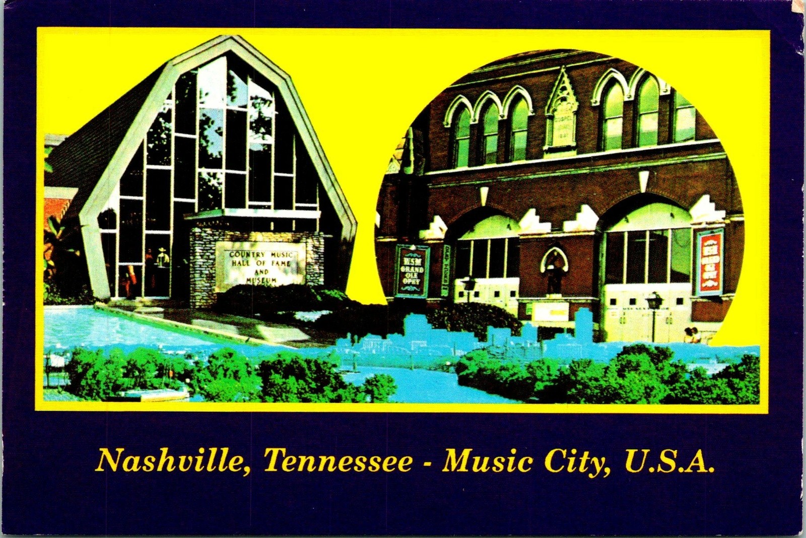 Nashville TN Music City Postcard unused (26482)
