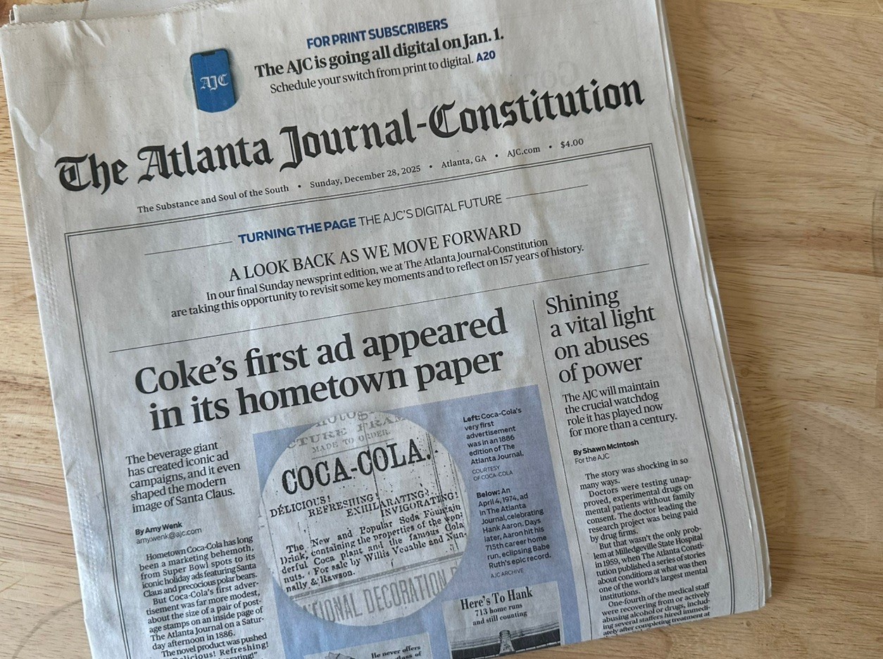 Atlanta Journal-Constitution FINAL  SUNDAY PRINT  Newspaper 12/28/25 Complete