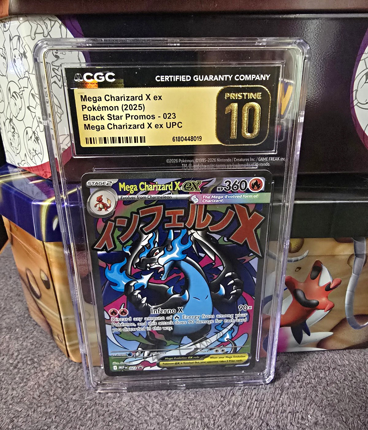 2025 Pokémon Black Star Promos #023 Mega Charizard X ex Promo CGC Pristine 10