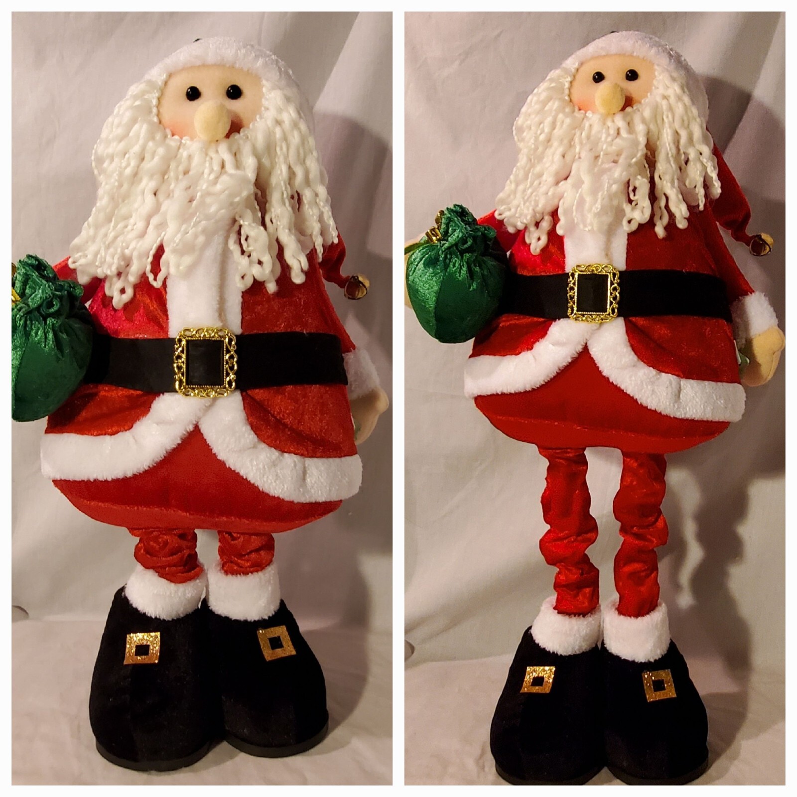 Santa Claus Door Greeter Standing Adjustable Stretch Legs Plush Figure 20\'\'-24\'\'