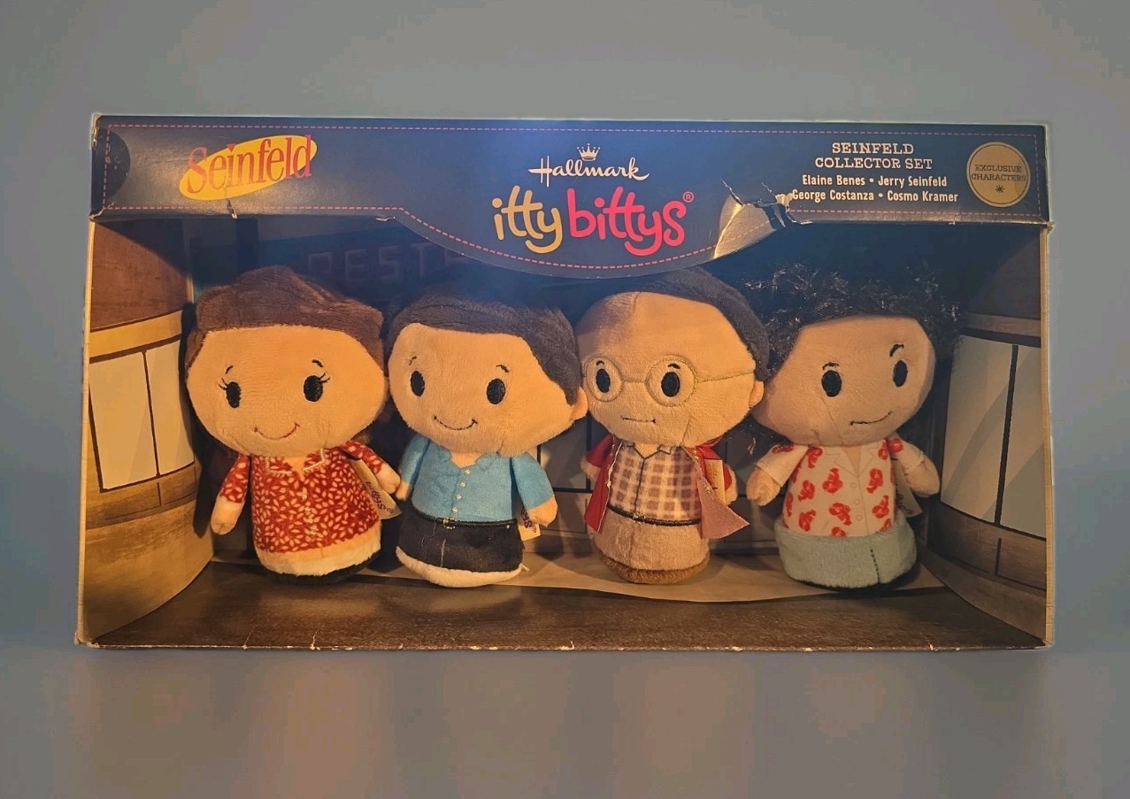 Hallmark Itty Bittys Seinfeld Collector Set of 4 Plush Nib Box Torn
