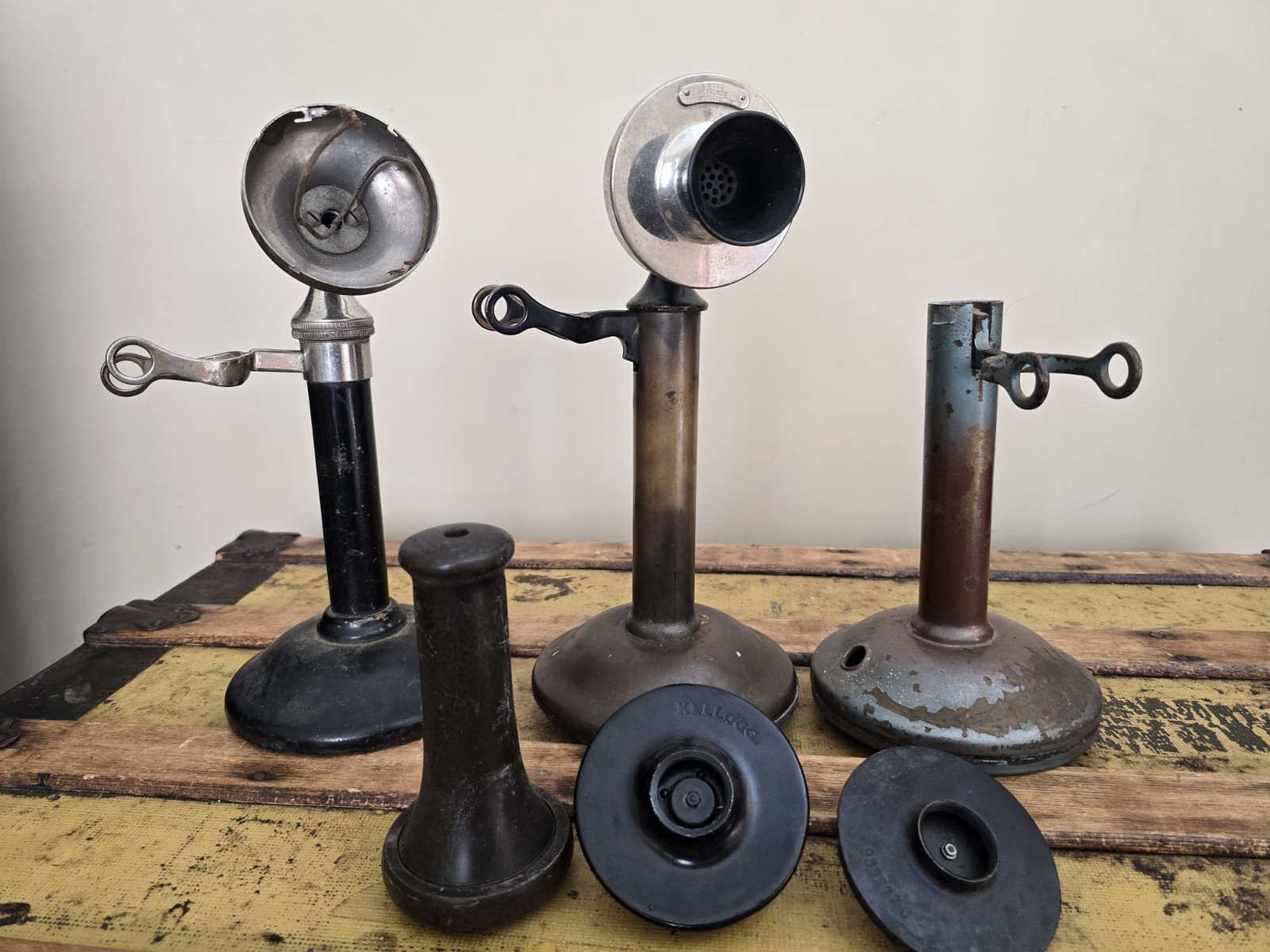 Early 1900s Kellogg & Western Electric Candlestick Telephone Parts Lot – Patent