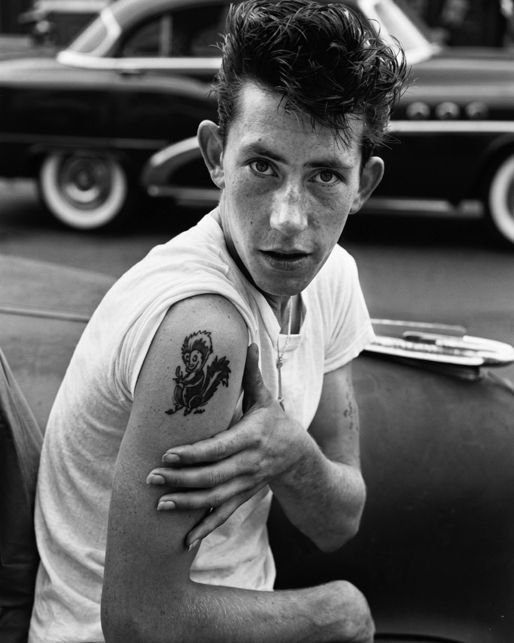 1950s Rockabilly Tattooed Greaser Guy Matte Photo Reprint 8