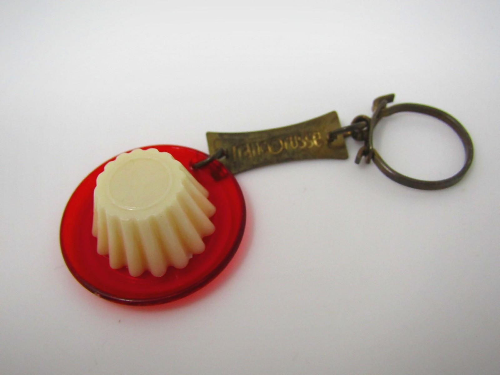 Vintage Franco Russe Flan Pudding Dessert Keychain French Food Advertising Promo