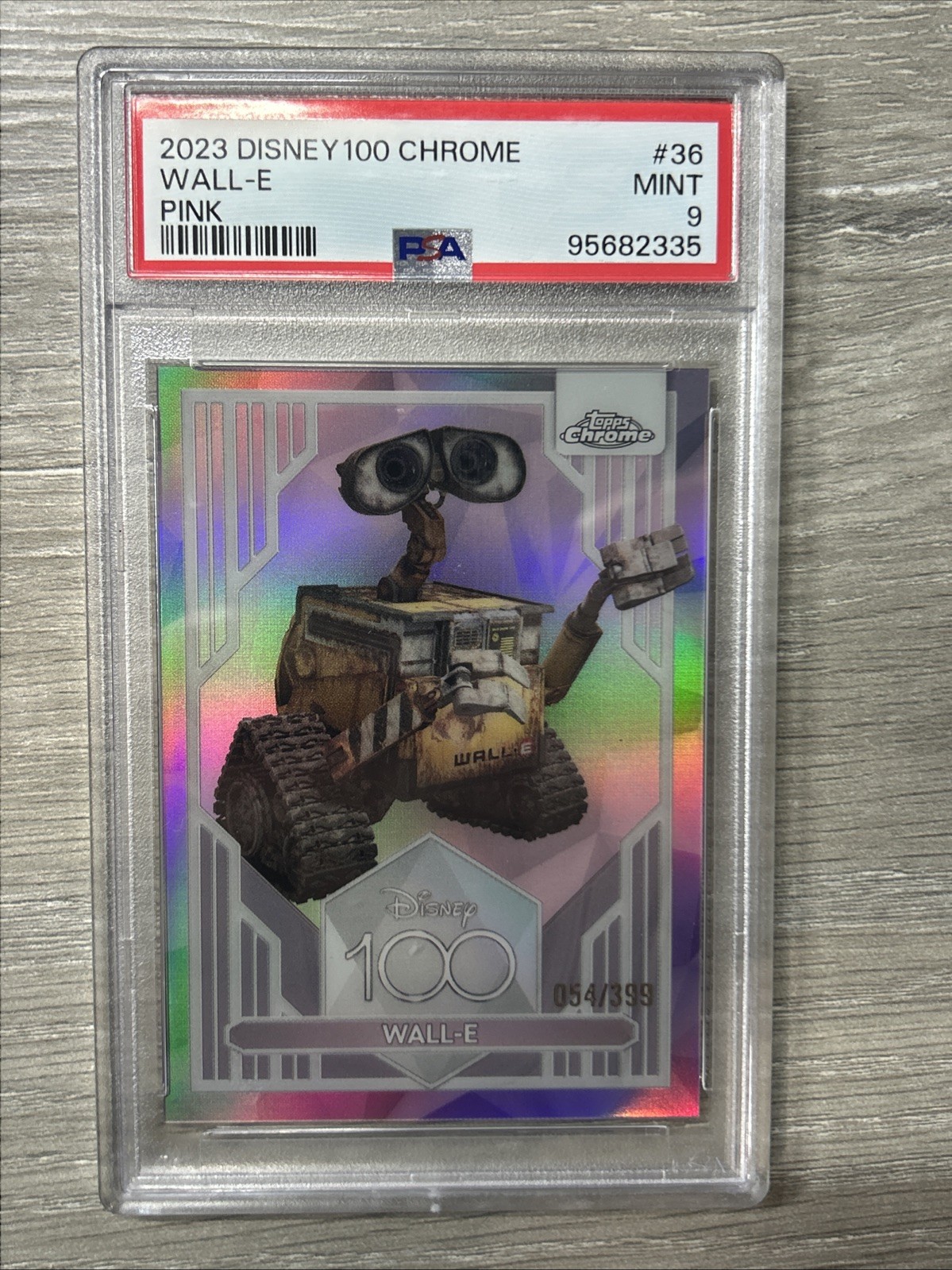 2023 Topps Disney 100 CHROME WALL-E Pink Refractor #36 /399 PSA 9