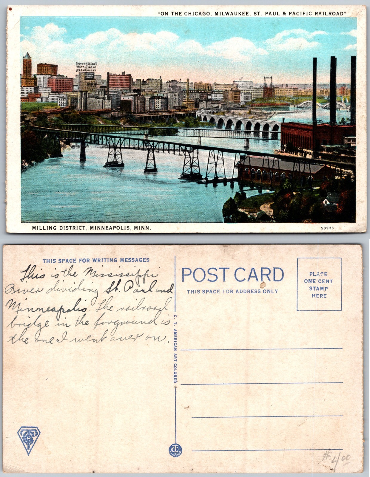 Milling District Minneapolis MN River Bridges Postcard