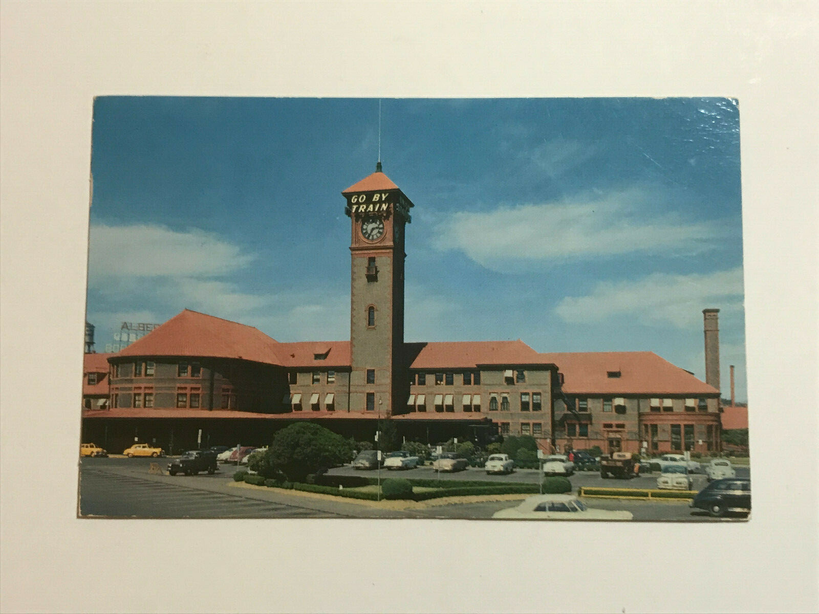 Postcard Portland OR Oregon Union Station Railroad Depot c1940\'s Italian Stucco
