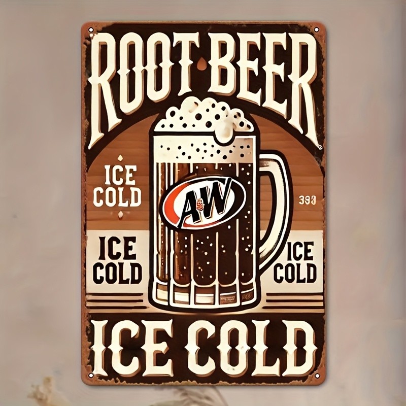 Vintage A&W Root Beer Retro Tin Metal Signs Home Décor Wall Art 8x12 