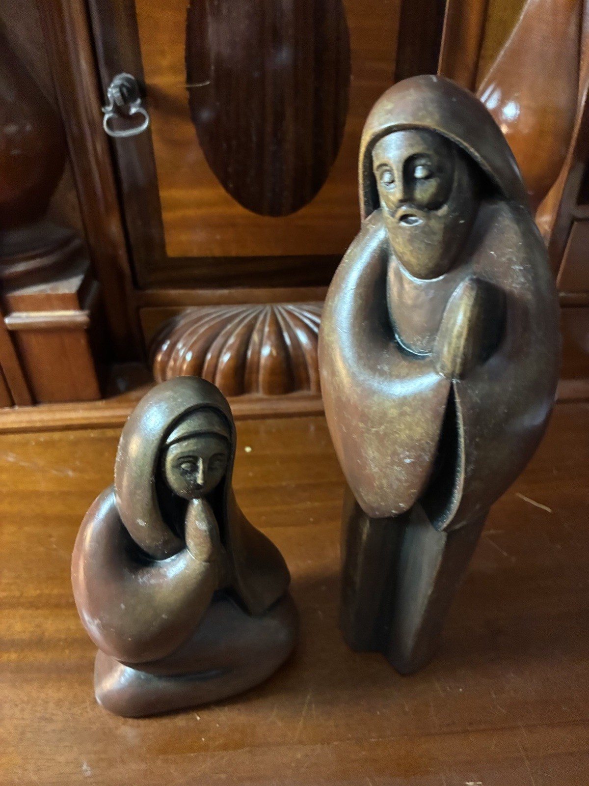Wooden Mary And Joseph Praying