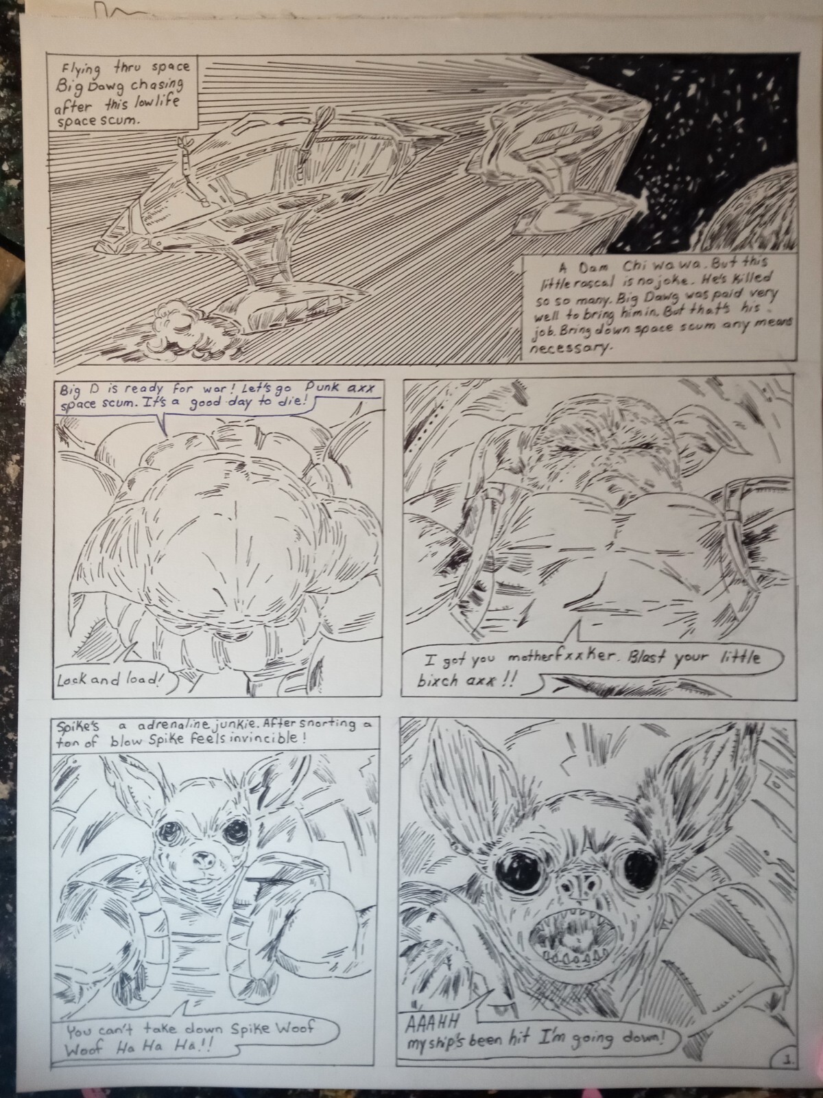 original comic book art page 1 Title \