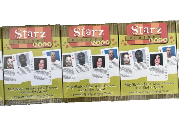 3X Starz Behind Bars Mug Shots of the Rich Famous and Under Arrest Playing Cards
