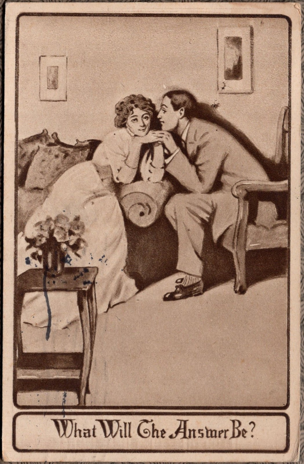 What Will The Answer Be Humorous Postcard 1910 Birmingham Alabama Cancellation