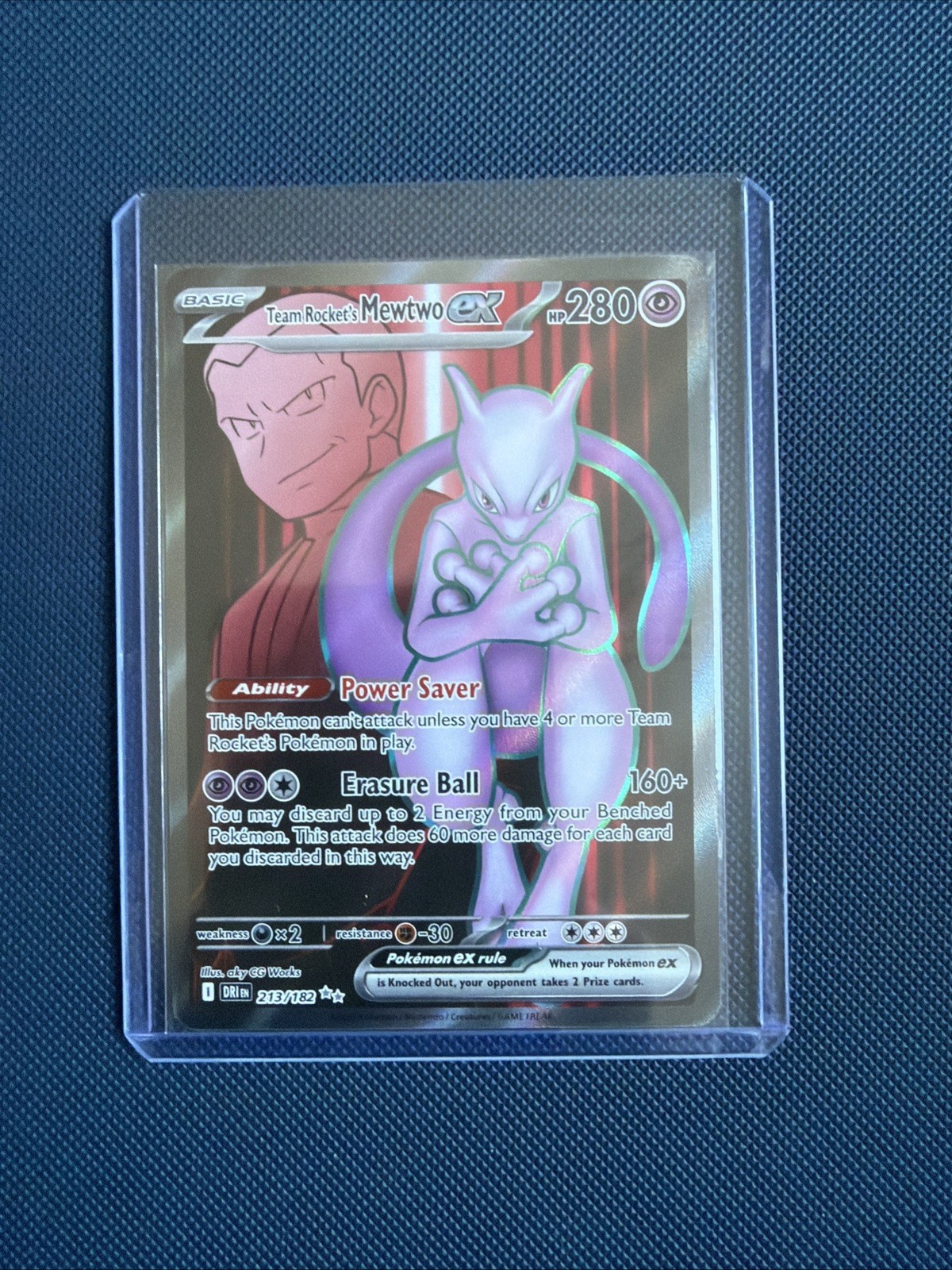 Pokémon TCG | Team Rocket's Mewtwo ex 213/182 | Destined Rivals | Full Art | NM