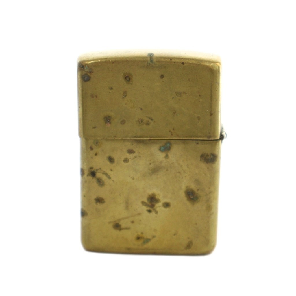 ZIPPO 1932 1986 Solid Brass Oil Lighter Gold Color Spark Confirmed