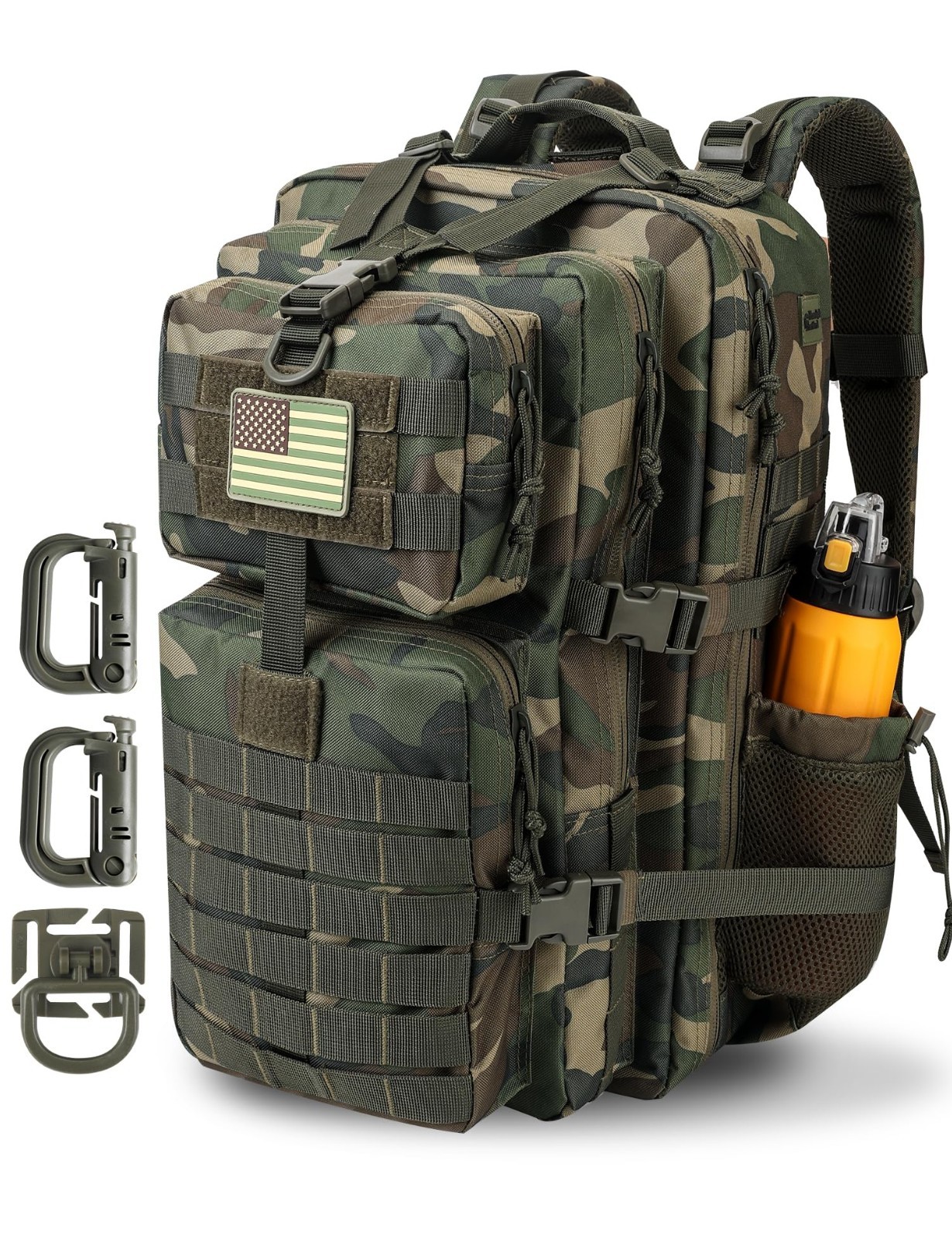 45L Tactical MOLLE Assault Backpack, Military Rucksack for Camping, 3-Day Trip,