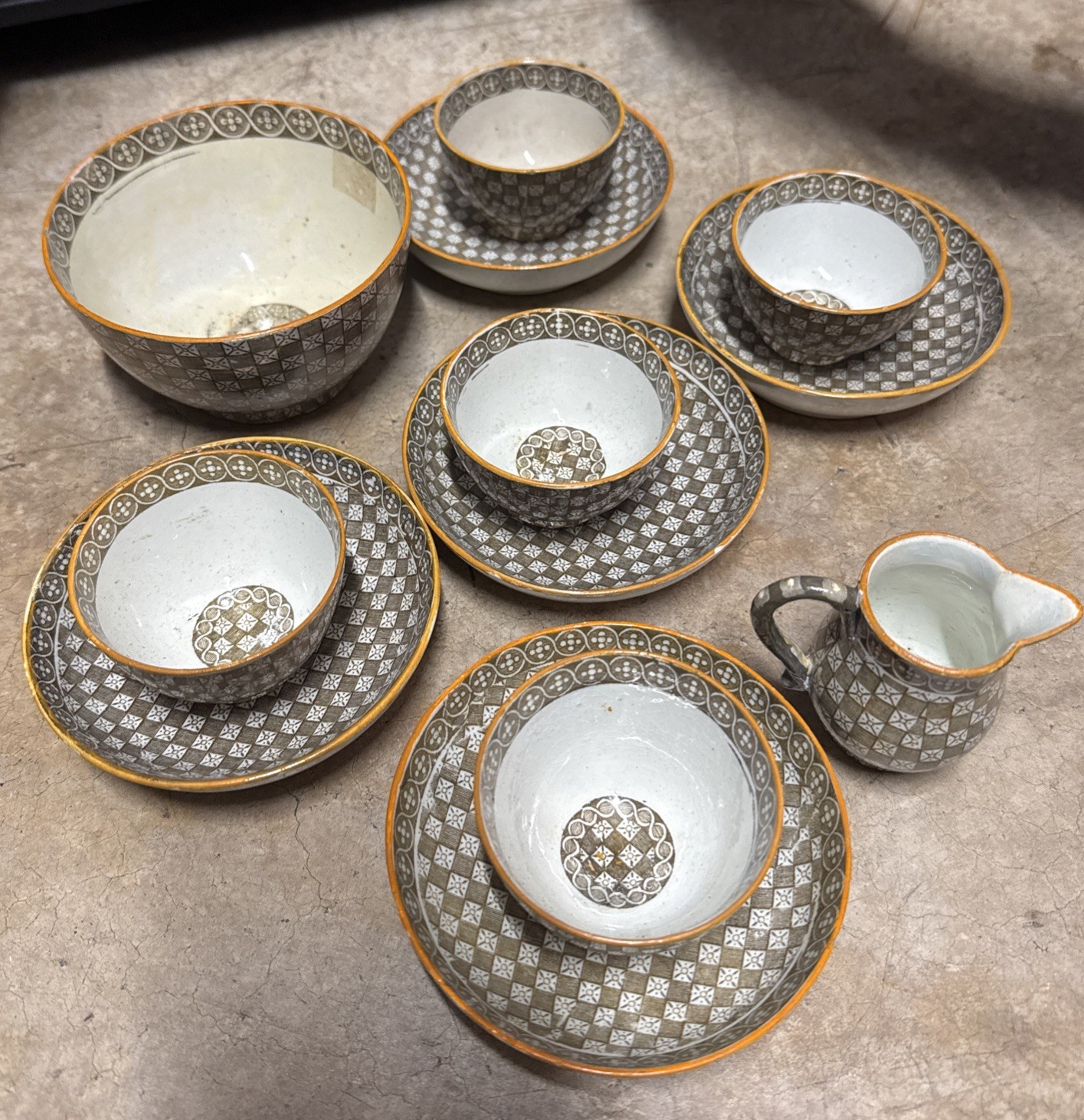 Vintage Porcelain Ceramic Set 13 Pieces Rare Collectible