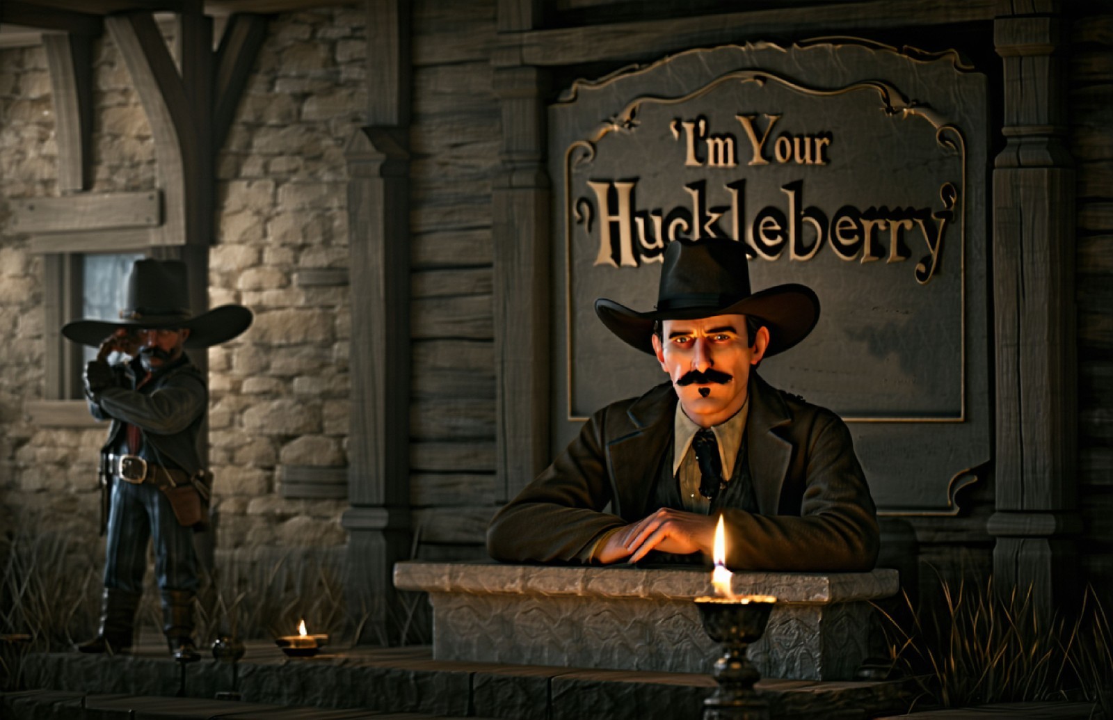 I\'m Your Huckleberry Tombstone All Metal Tin Sign up to 12x18