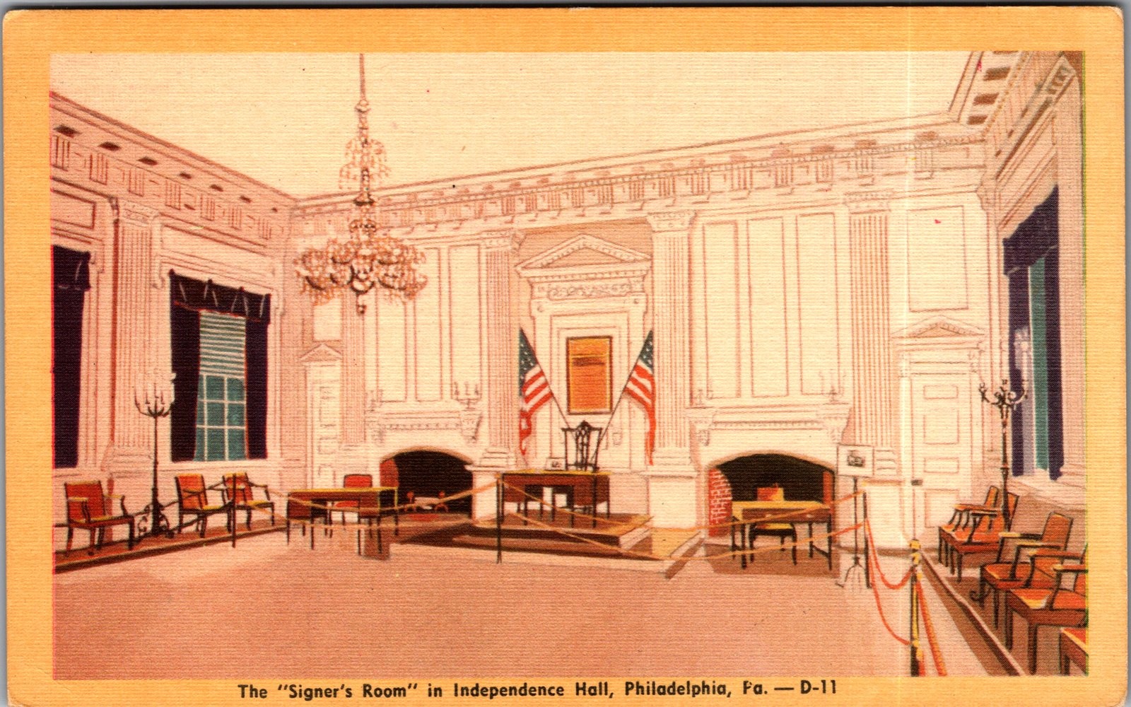 Vintage Postcard The Signer\'s Room Independence Hall Philadelphia PA