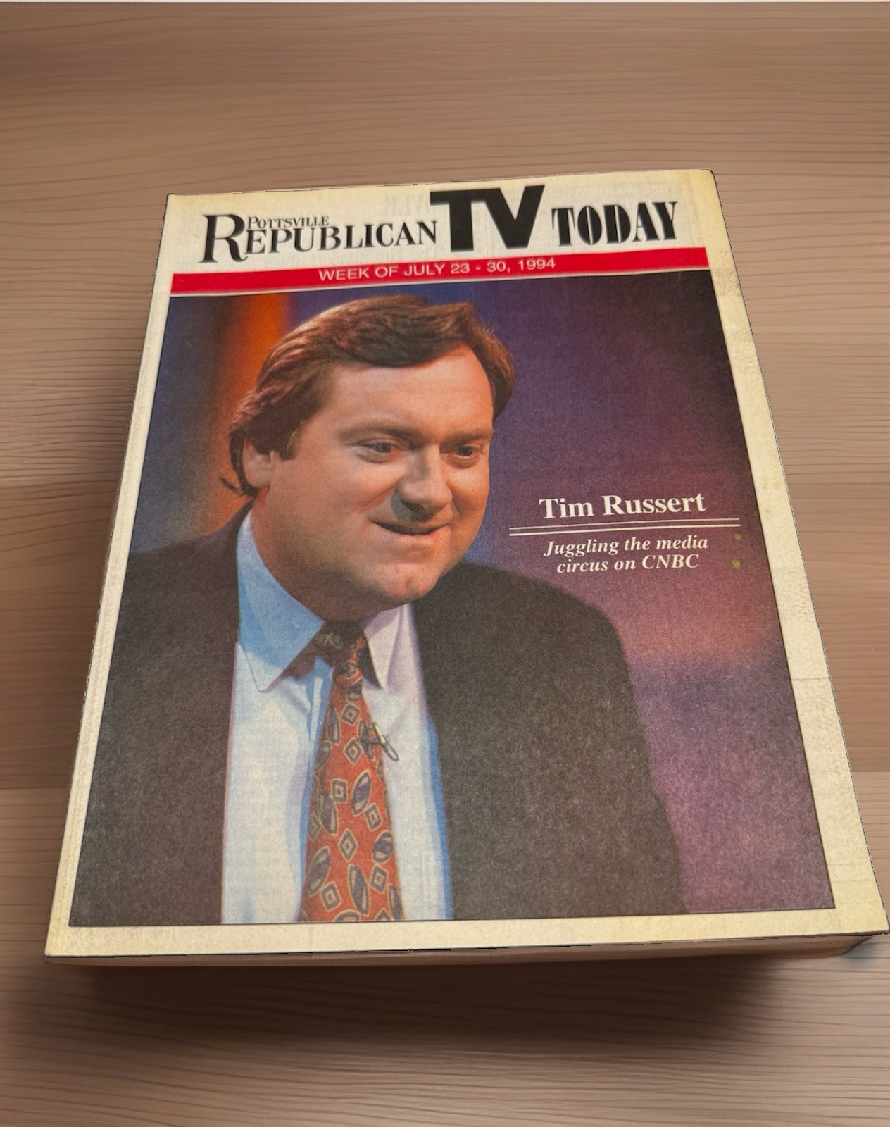 Pottsville Republican TV Today Guide July 23-30 1994 Tim Russert CNBC Vintage