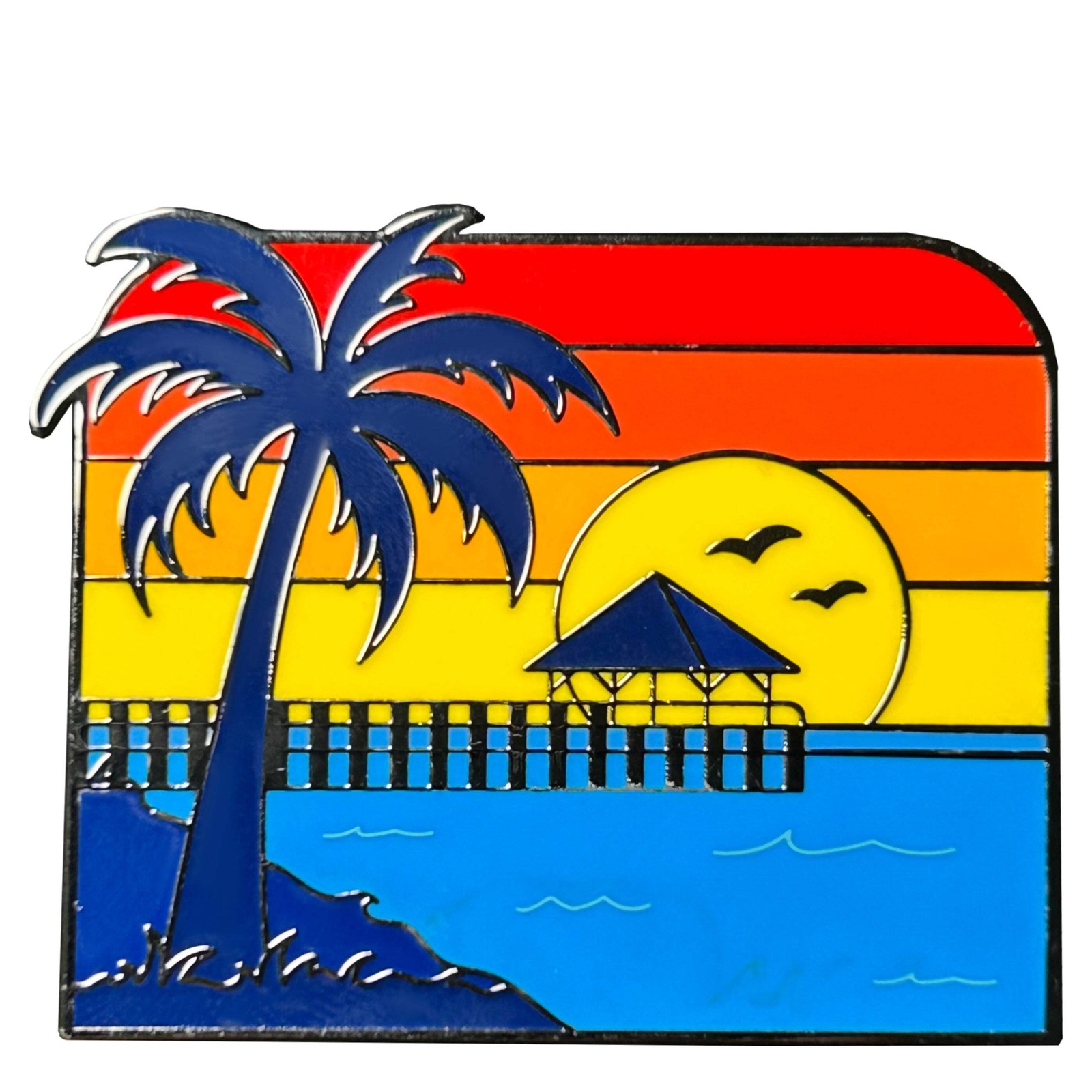 Sunset at the Ocean - Florida Keys - Lapel Pin With Magnet
