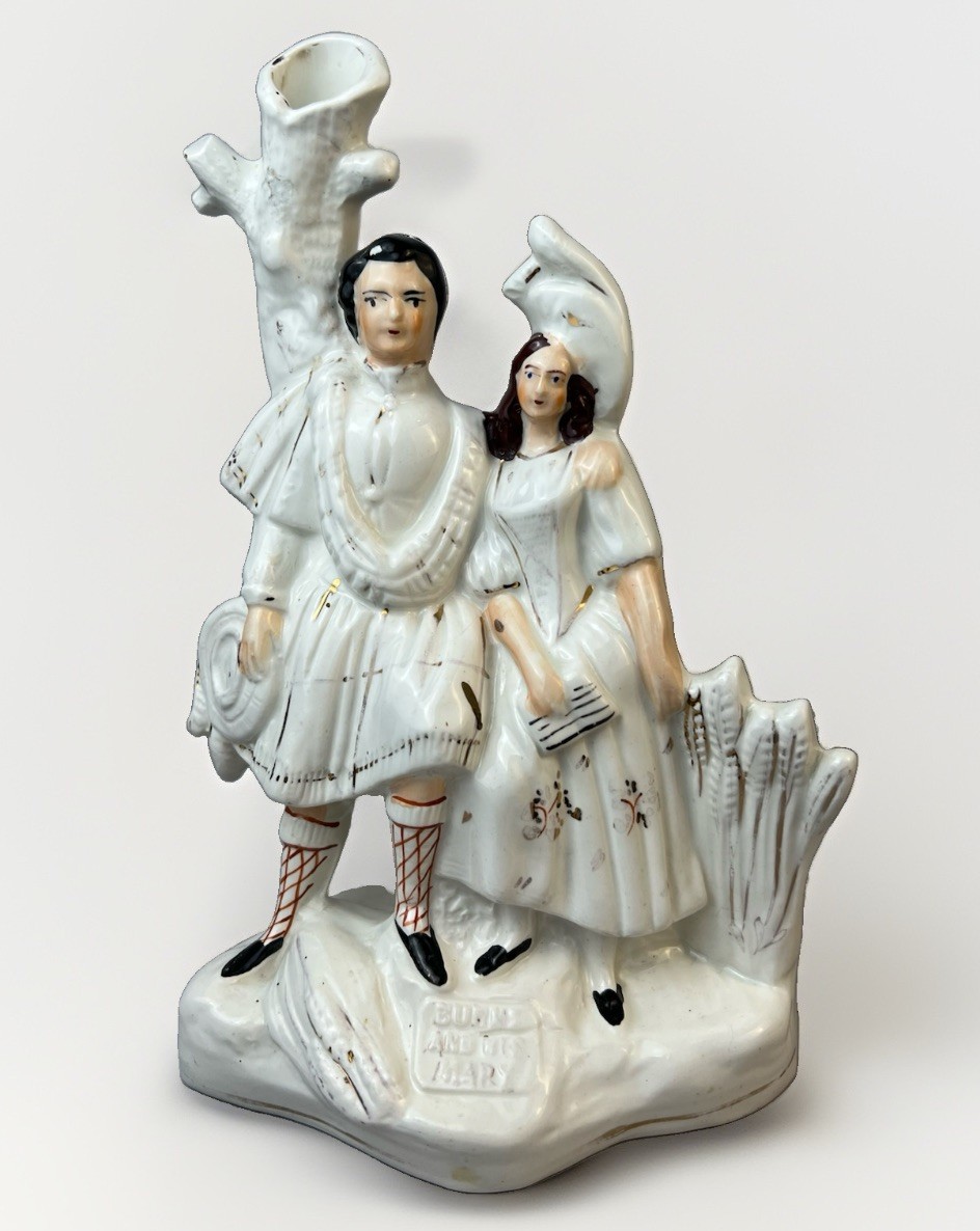 Antique Victorian Staffordshire Burns and His Mary Figurine Sampson Smith 1850
