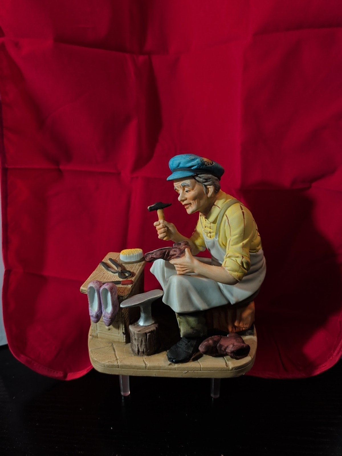 Vintage Brinn's Porcelain Shoe Cobbler Figurine Shoemaker