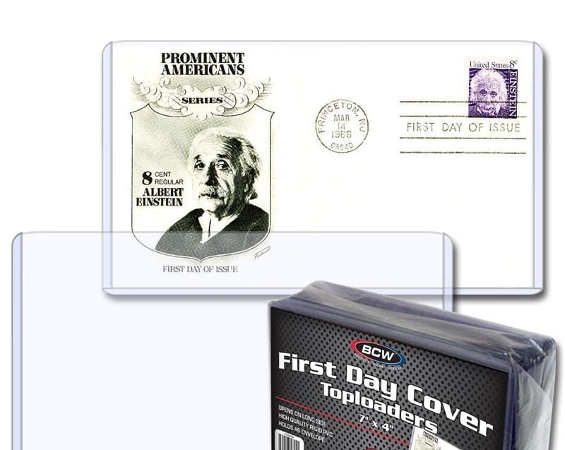 NEW (5 PK)  BCW First Day Cover Postcard Toploader & Sleeve- Combo Pack
