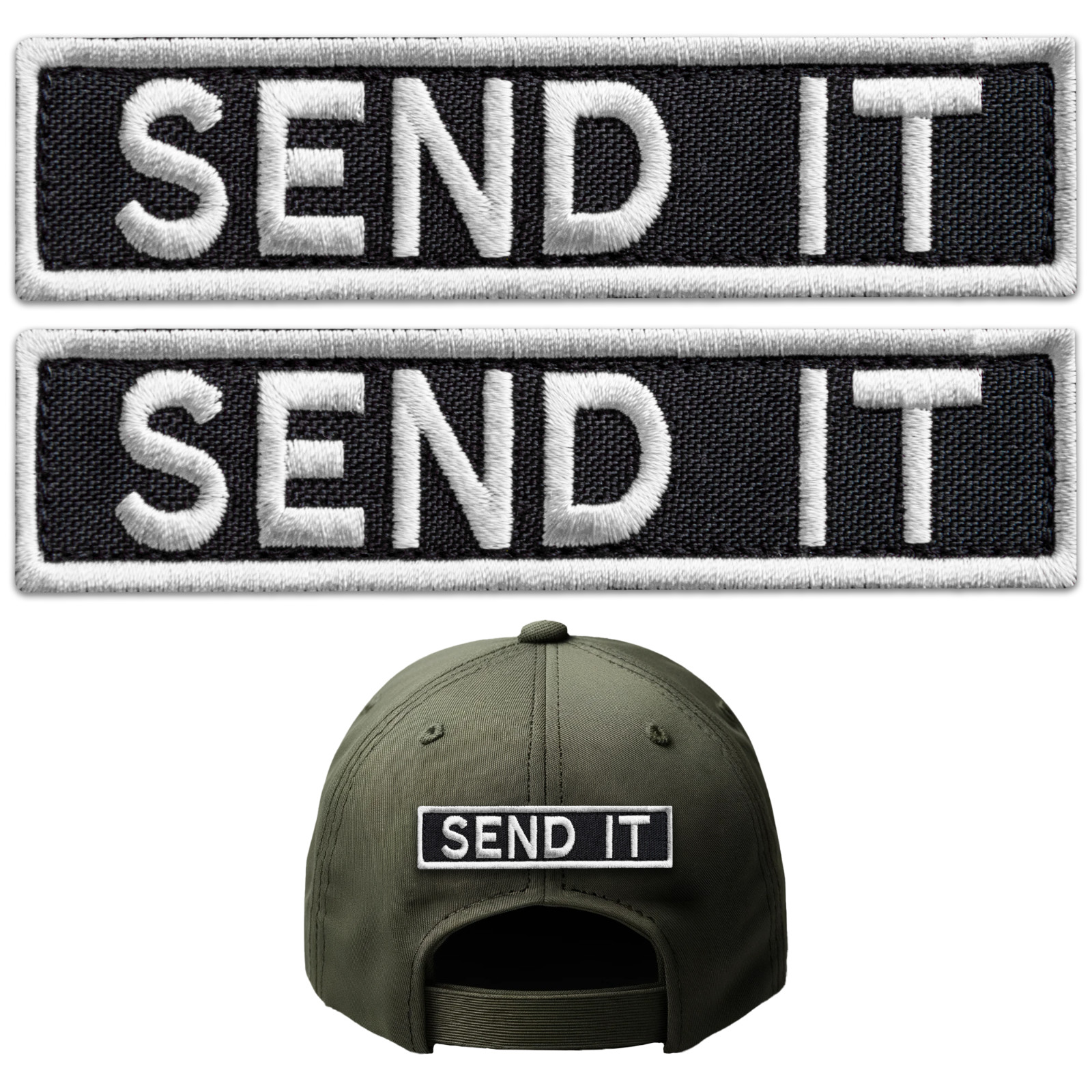 SEND IT Patch Set 2 Pieces Durable Tactical Morale Patches for Backpacks