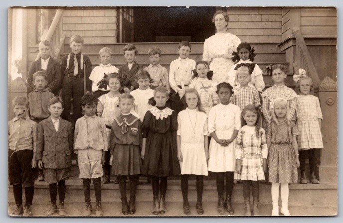 c1911 School Children & Teacher Redondo Beach California CA Real Photo RPPC