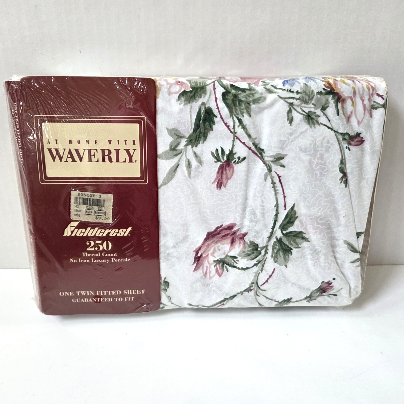 Vintage Waverly Belle Rive III Floral Twin Fitted Sheet Only NEW