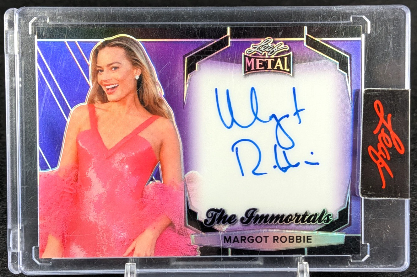 Margot Robbie 2024 Leaf Metal Immortals On-Card Auto /50 Harley Quinn / Barbie