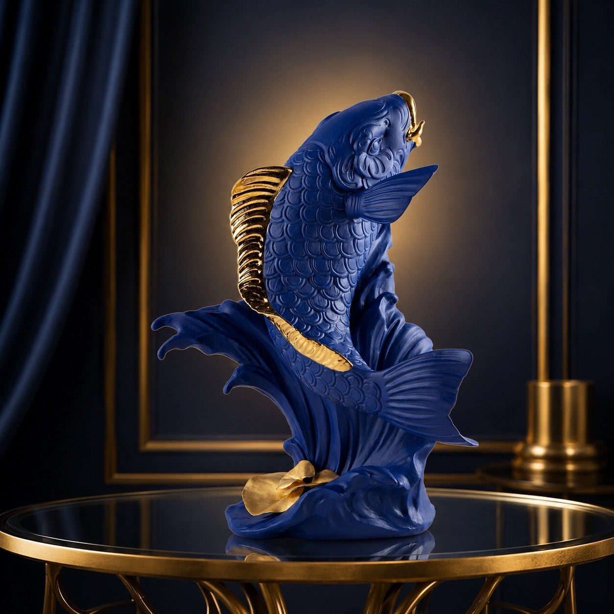 eBay Title LLADRO KOI BLUE GOLD #01009579 Limited Edition 750 Matte Gold