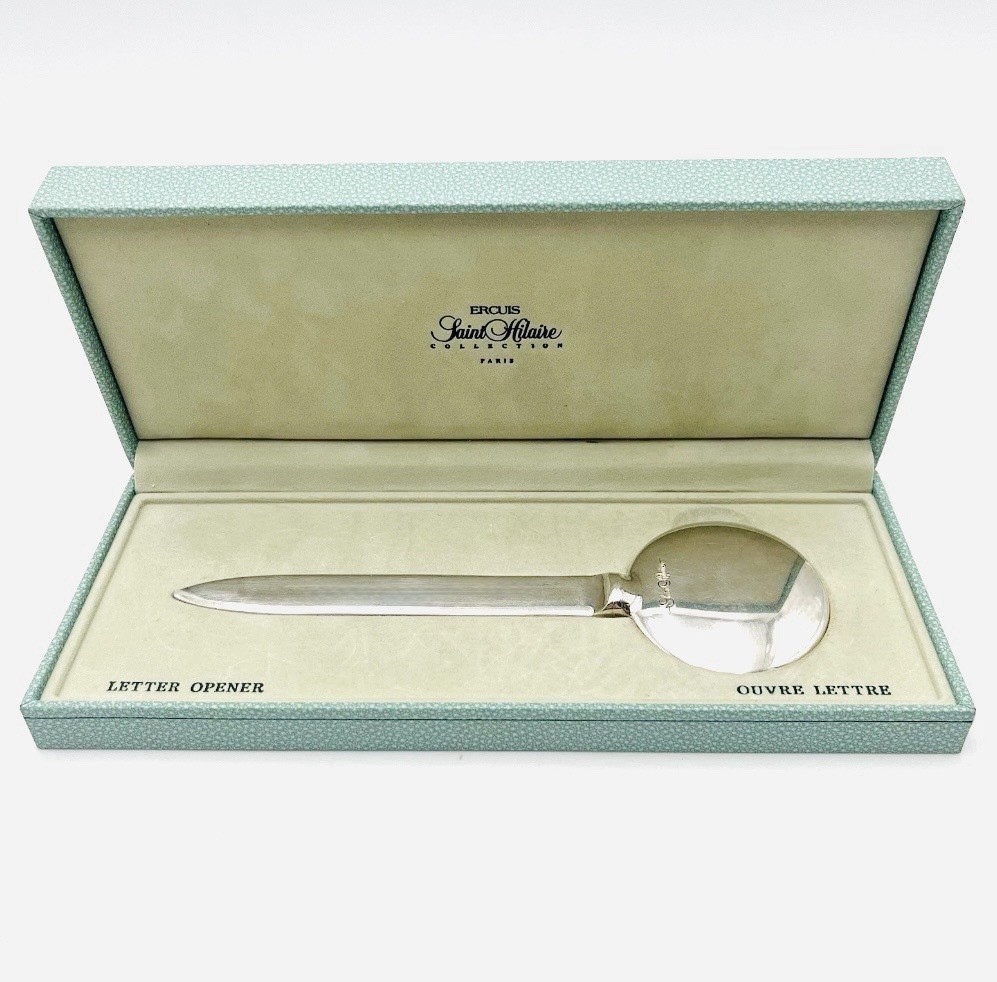 Vintage Ercuis Saint Hilaire Paris Silverplate Letter Opener France w/Box