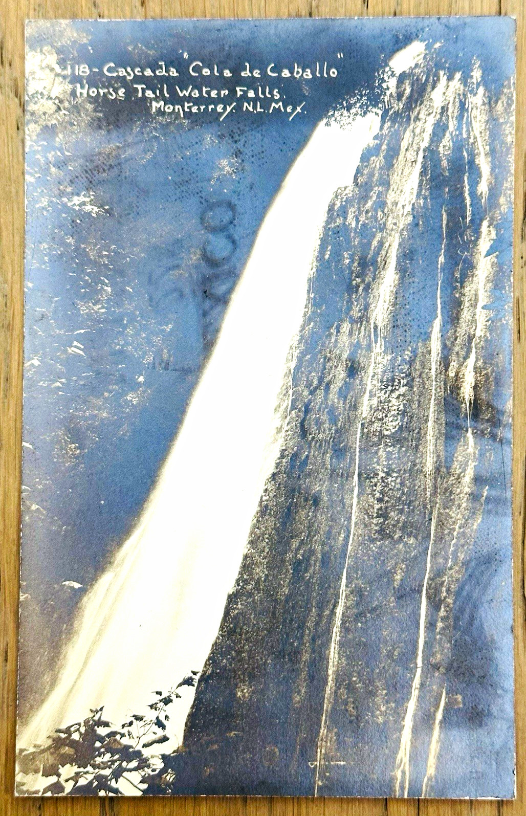 VTG Photo Postcard Cola de Caballo Waterfall Monterrey Mexico UNPOSTED c1920s