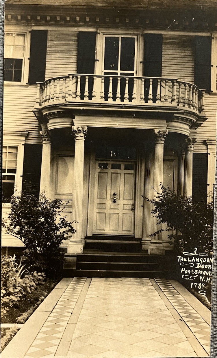 c. 1907-1917 Velox RPPC: The Langdon House Door - Portsmouth, NH 1784