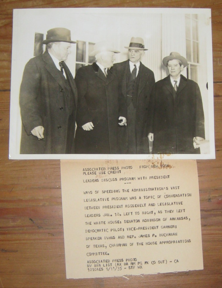 January 11, 1935, Political Wire Photo, New Deal, FDR History January 11, 1935, Political Wire Photo, New Deal, FDR History