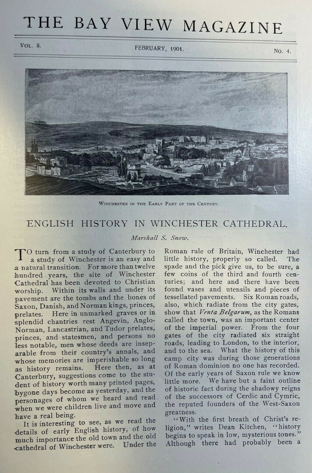 1901 England Winchester Cathedral illustrated