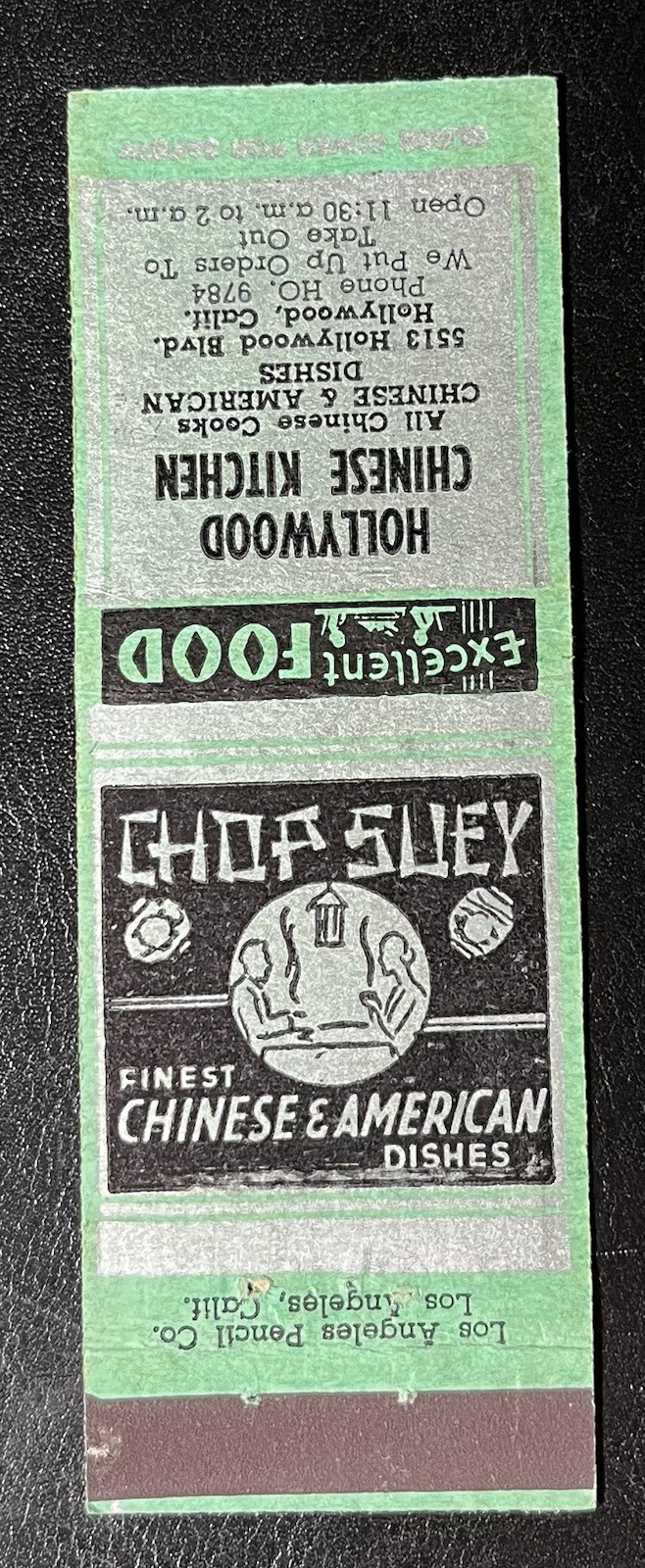 vintage Hollywood Chinese Kitchen matchbook