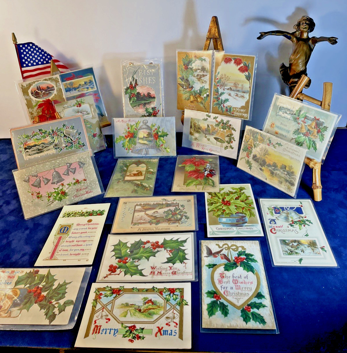 Lot of 22 Antique Embossed Christmas Postcards 1900-1912 Gold & Silver Metallic Lot of 22 Antique Embossed Christmas Postcards 1900-1912 Gold & Silver Metallic
