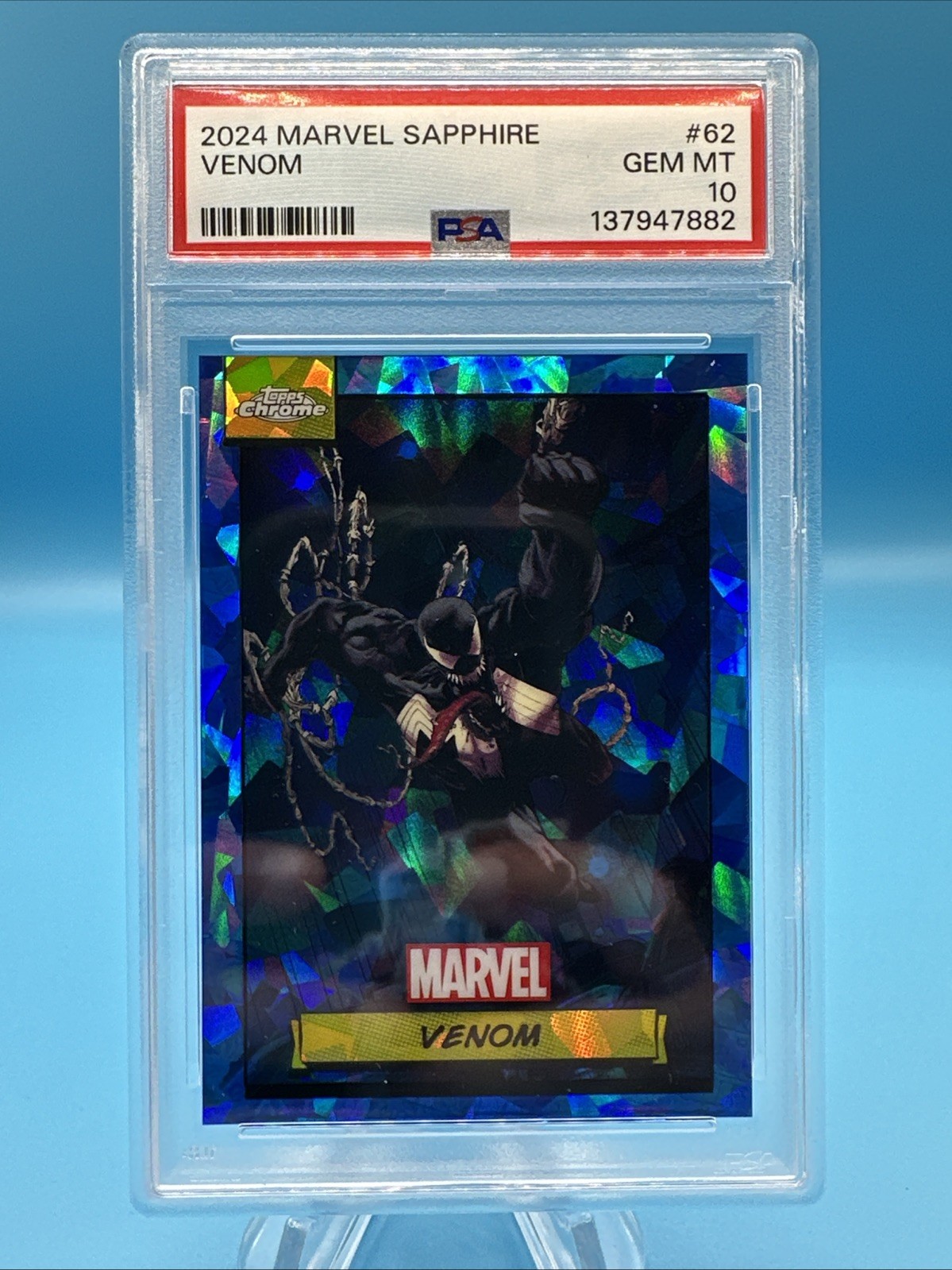 2024 Topps Chrome Marvel Sapphire Venom PSA 10 Rare Low pop